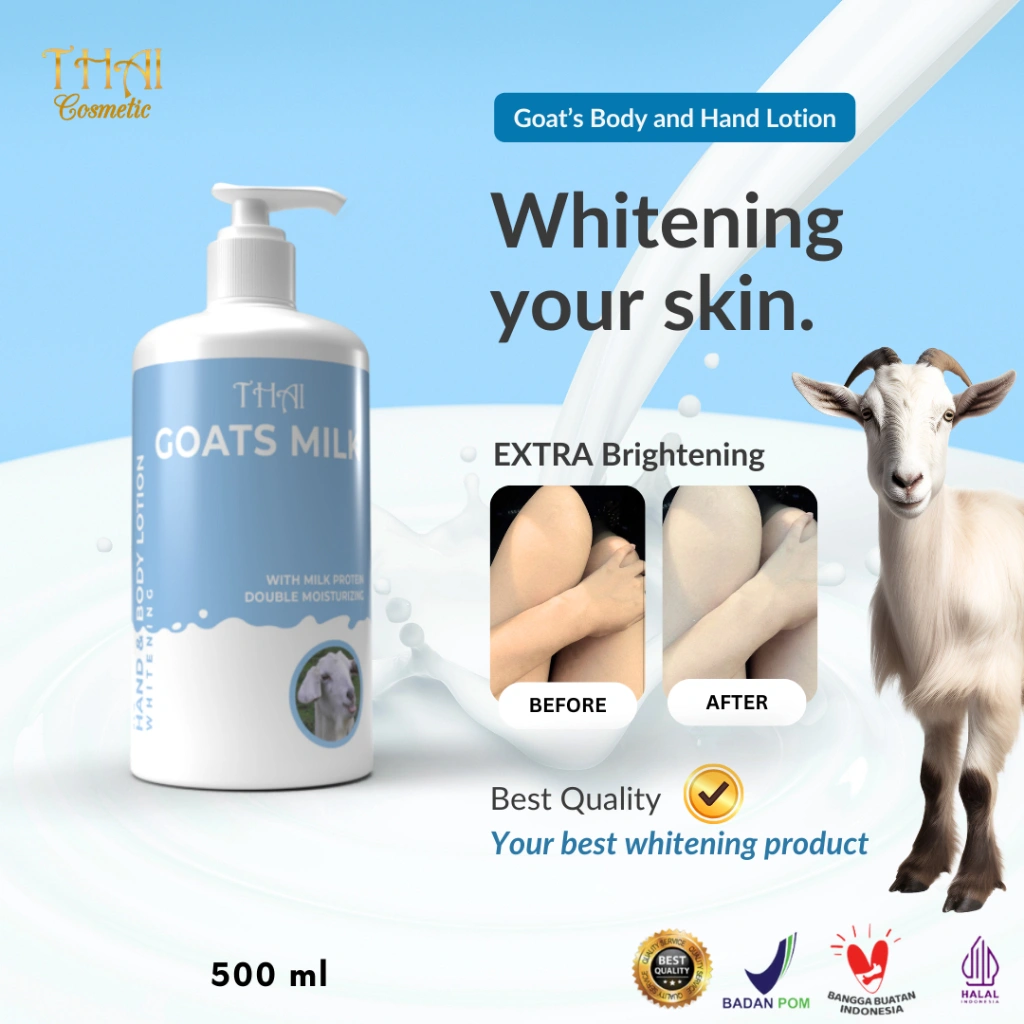 Thai Goats Milk Hand Body Lotion 500ml - Lotion Susu Kambing Pemutih