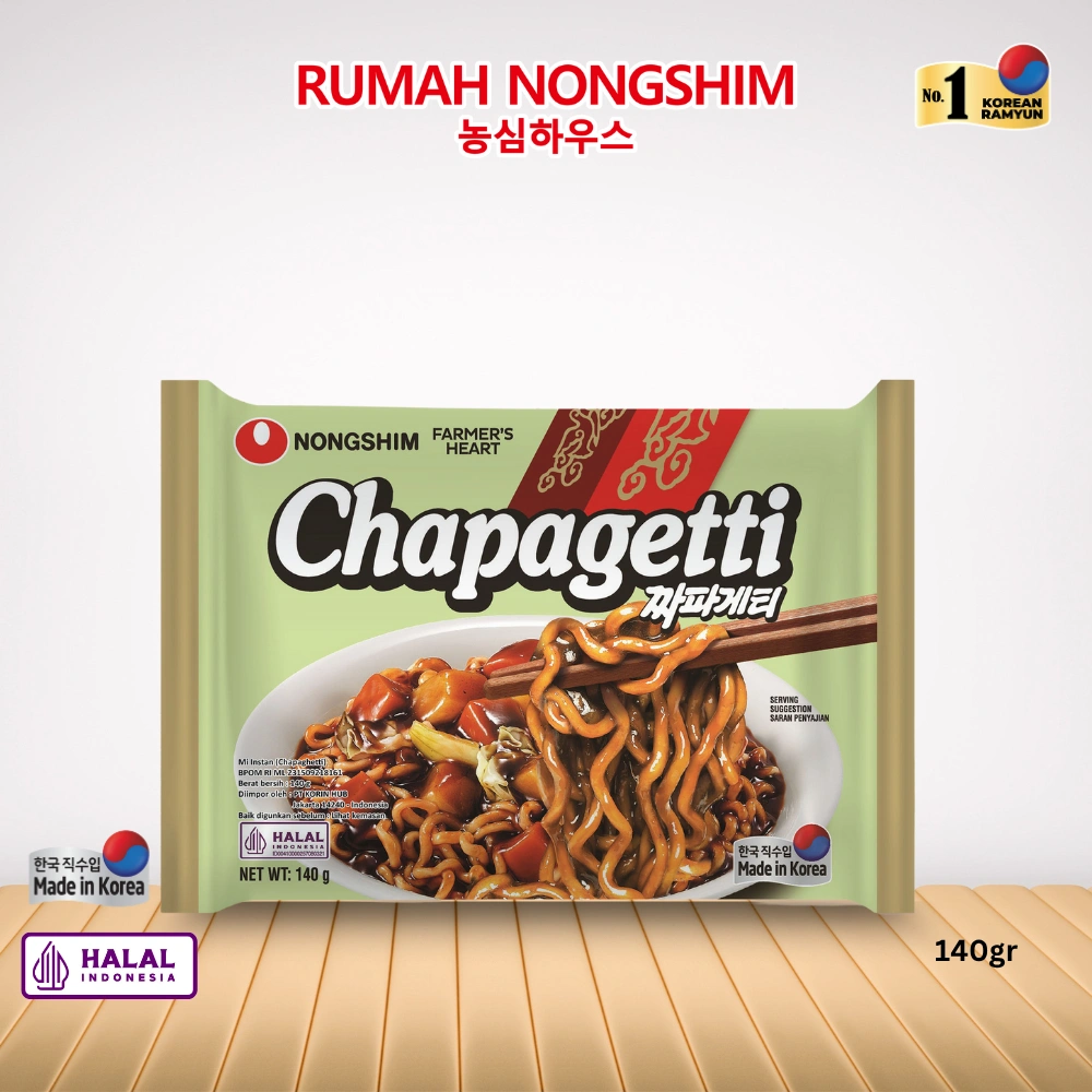 (BUY 1 GET 1) Nongshim Chapagetti ORIGINAL 140g  Instant Jajangmyeon Noodle Halal Indonesia Asli dari Korea