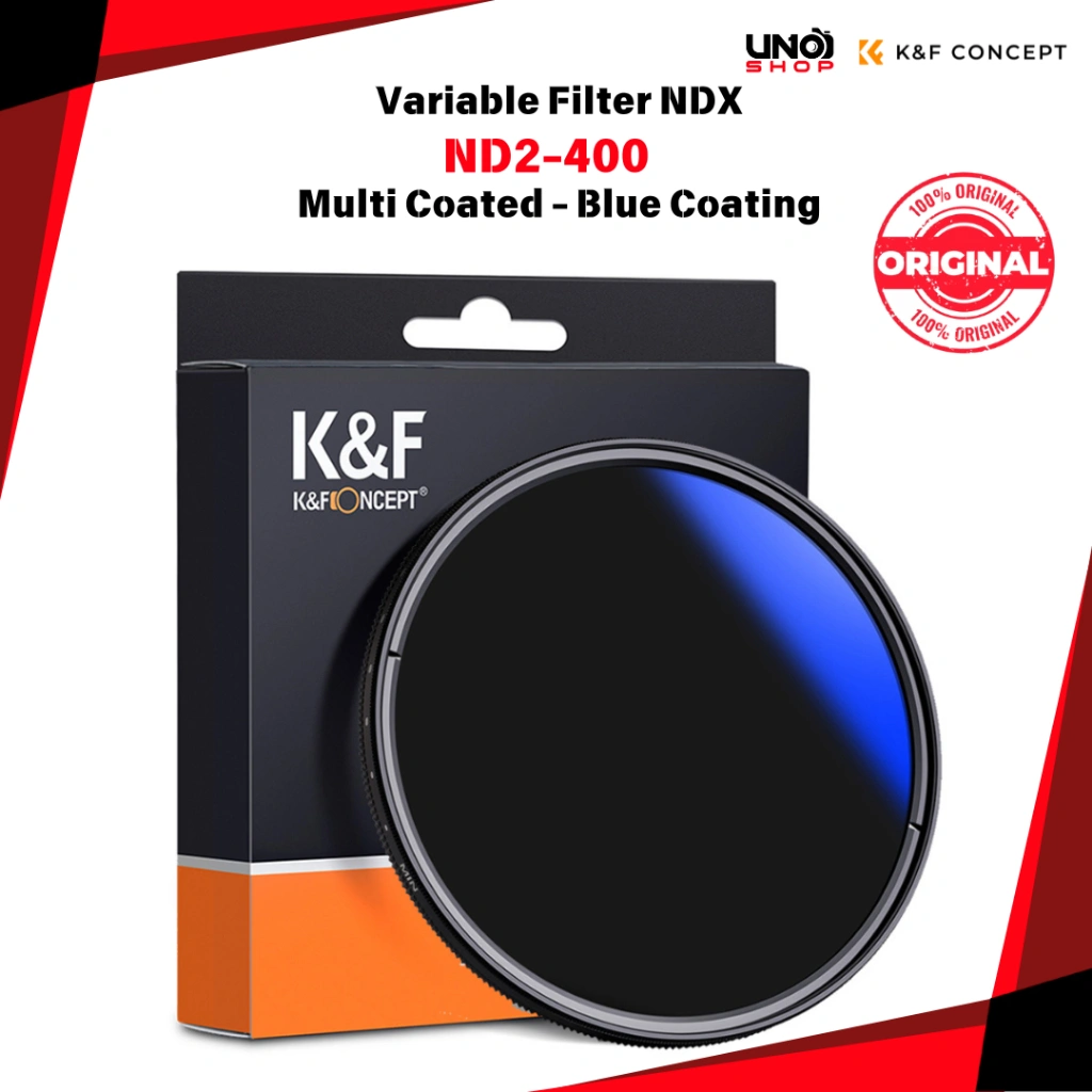K&F Concept Variable Fader NDX ND2-400 Filter 40.5mm 49mm 52mm 55mm 58mm 62mm 67mm 72mm 77mm Blue Multi Coated