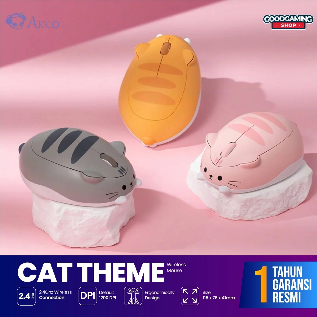 AKKO Cat Theme Ergonomic & Comfortable Wireless Mouse