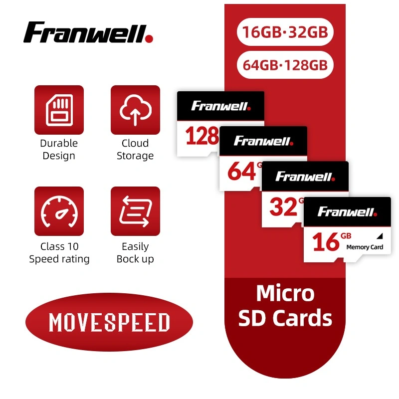 Franwell MicroSD / Memory Card Class 10 UHS-1 untuk CCTV HP Dashcam – 16/32/64/128/256GB, Rekam 24 Jam, High Speed, Tahan Air & Awet