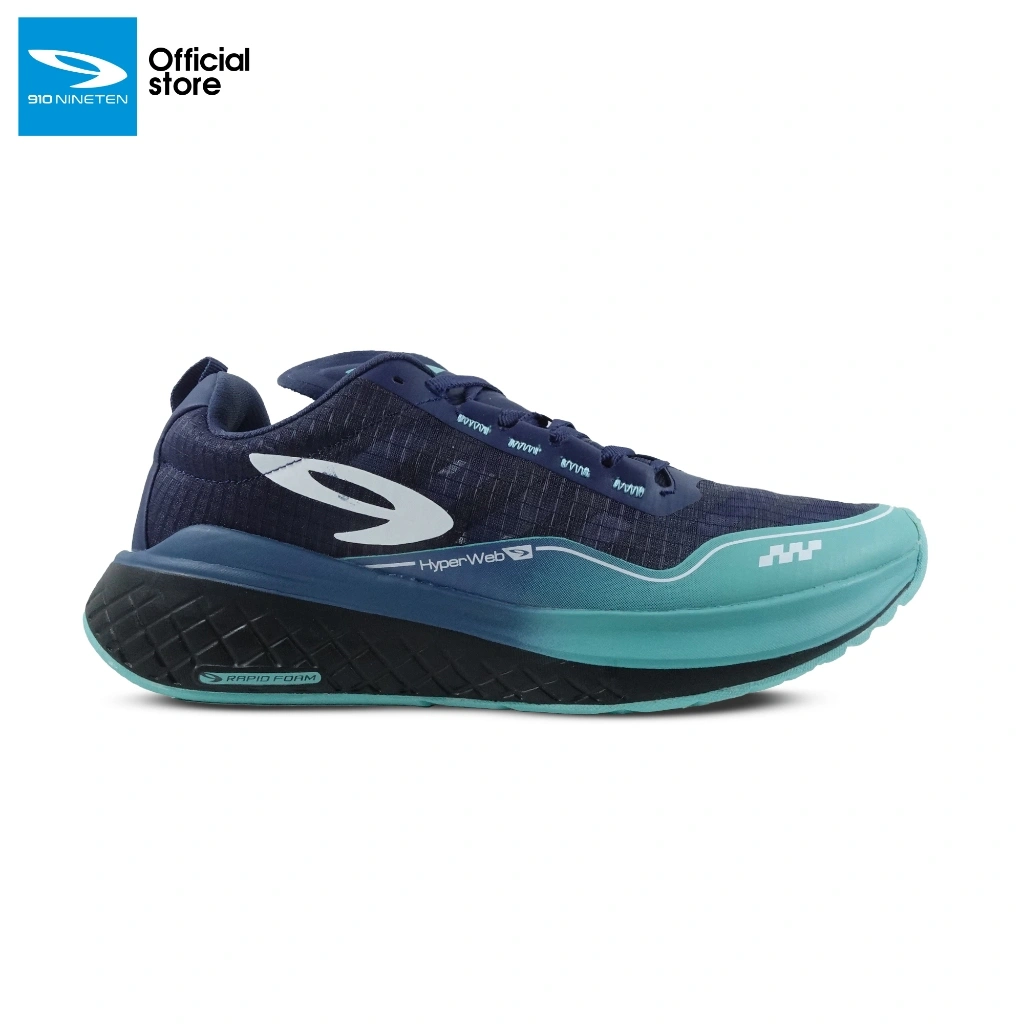 910 Nineten Ultra Ekiden 1.0 Sepatu Lari - Biru Navy/Hijau Tosca/Hitam Putih