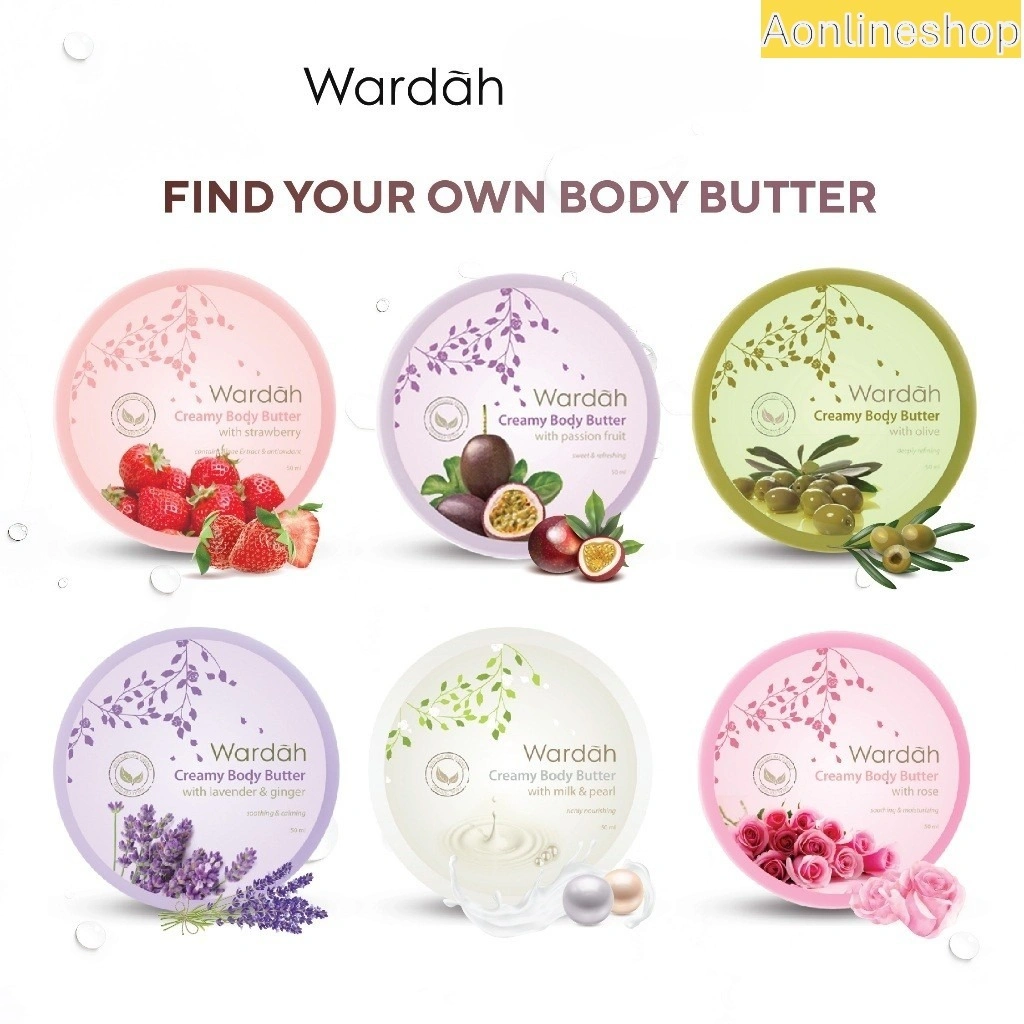 AS Wardah Creamy Body Butter Lotion 50 ML | 150 Ml Body Scrub Lulur
