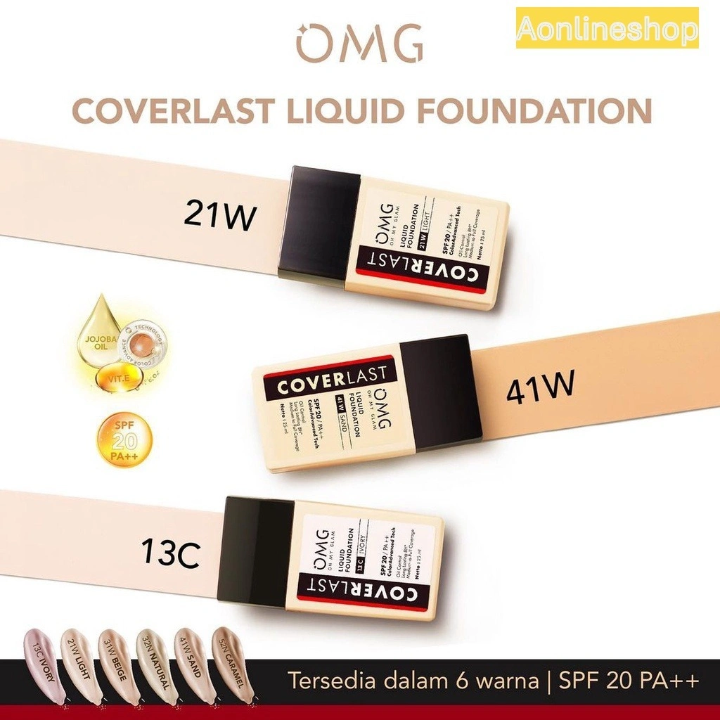 AS OMG Oh My Glam Liquid Foundation Cover Last Coverlast 25 ML