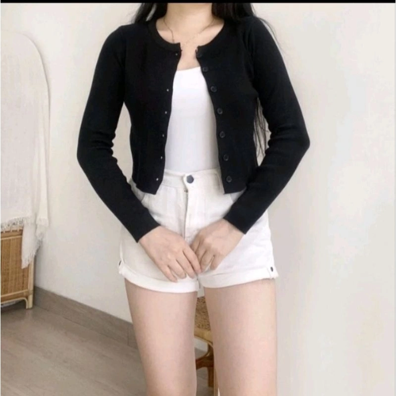 BAILEY CARDI RAJUT/ANGEL BOTON SKIRT/CARDIGAN CROP TOP BB:35-55KG