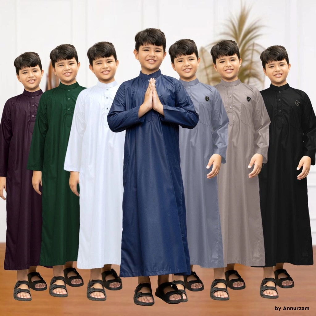 Annurzam Jubah Anak Laki Laki Premium 9 - 16 Tahun Lengan Panjang Zaky Series Original