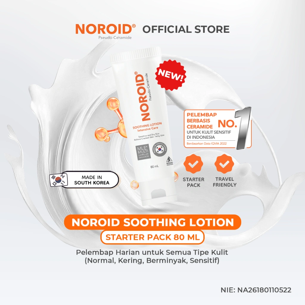[BELI BESAR LEBIH HEMAT] NOROID SOOTHING LOTION DARI KOREA - Pelembap Moisturizer Kulit Kering dan Sensitif yang Direkomendasikan Dokter
