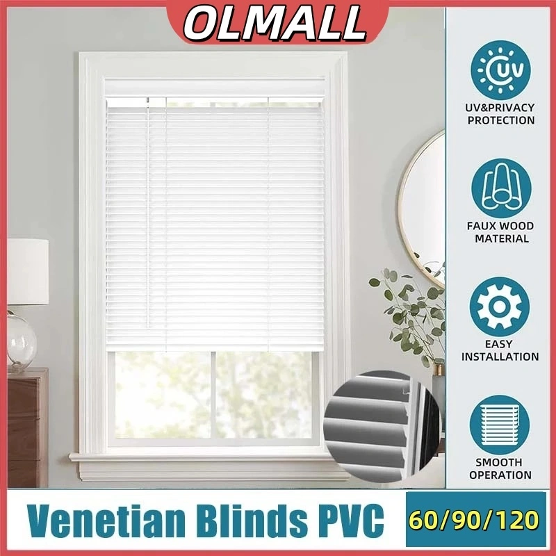 60X180 cm PVC TIRAI GULUNG LIPAT JENDELA 60X180 cm Venetian Blinds 25 mm /0.18mm Tirai Penutup Kerai Hordeng Penghalau Cahaya Aksesoris Jendela Kemasan film gelembung