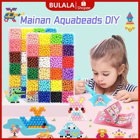 BULALA 600/1000/1500/2400 PCS DIY Anak Magic Water Beads Kerajinan Tangan Mainan Edukasi Anak Gelang ajaib kreatif berwarna-warni untuk buat kado anak