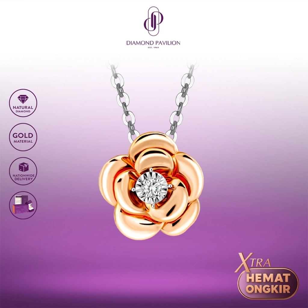 Diamond Pavilion Liontin Emas Batu Berlian Lucia D Rose Pendant