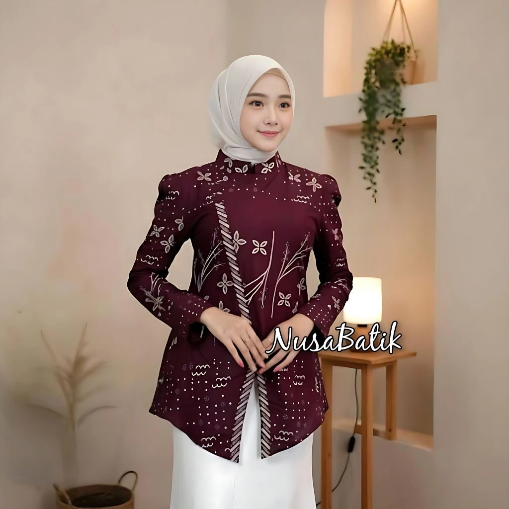 (NusaBatik) Baju Batik Wanita Modern Monalisa Genes M L XL Asli Pekalongan