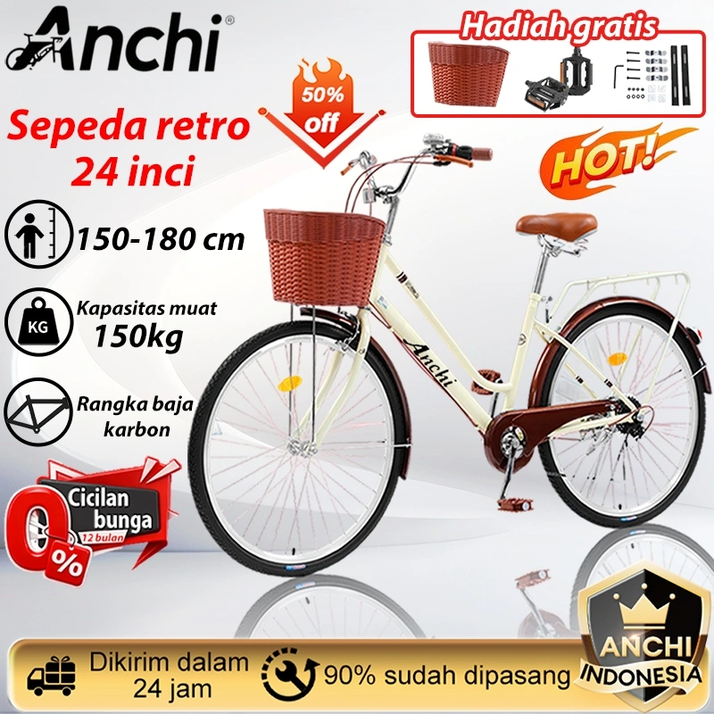 Anchi Lima tahun garansi Sepeda Dewasa Ukuran 24/26/27,5 Inch basikal Sepeda kota Road bike bicycle Lipat bike Dibuat untuk 160-190cm