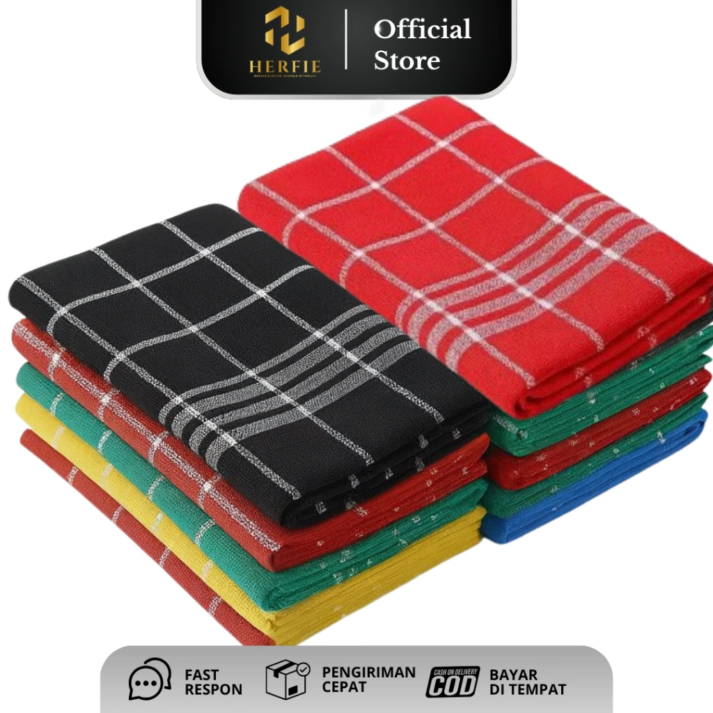 Herfie - Serbet Dapur Lap Tangan Jumbo Warna Isi 1 Lusin