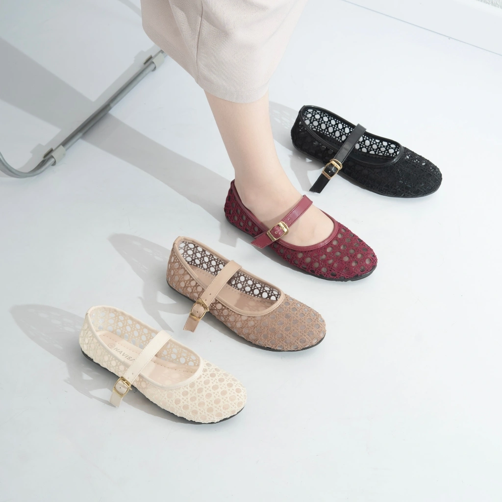 Flatshoes Wanita Sepatu Wanita Motif Transfaran Navisa Basic Collection