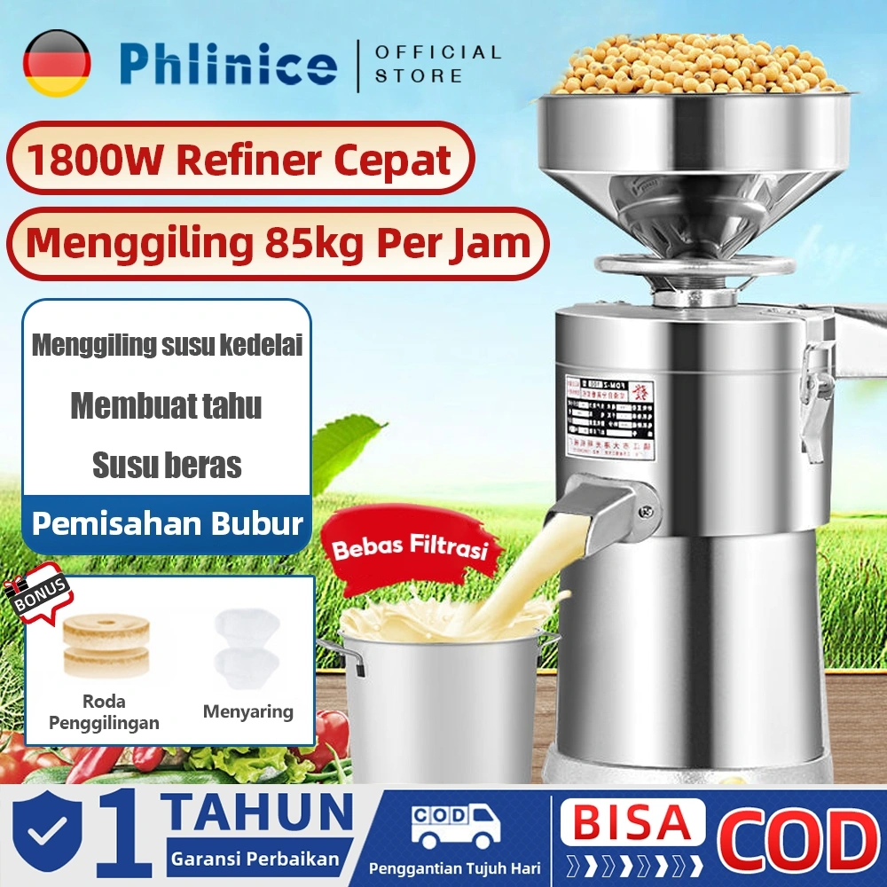 Phlinice Mesin susu kedelai, toko sarapan komersial, penggiling pemisahan terak, mesin tahu, mesin susu beras kecil rumah tangga yang sepenuhnya otomatis