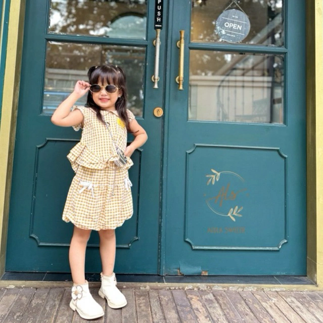 ALS ~ MICHA One Set Rok Balon Korean Style Anak Perempuan Katun Premium Usia 0-8 th