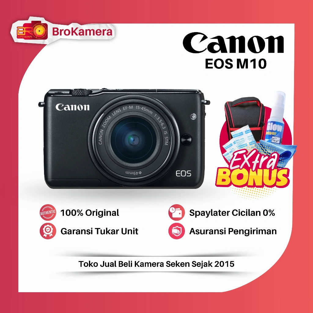 Canon M10 Mulus Fullset - Mirrorless Video - Setara Kamera XA3 M100 A5000