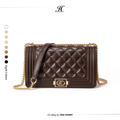 JIMS HONEY - Julia Bag - Tas Selempang Bahu Wanita Rantai Mini Wallet Kulit Glossy Korean Style 2025