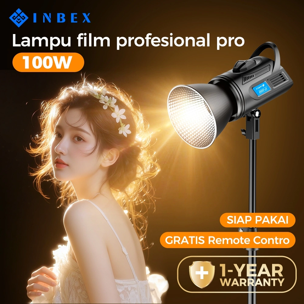 INBEX IL-100S LED Lampu Studio 100W Softbox lighting CRI 95 Photography | Pengganti Ring Light Konten +2.8M Tripod background konten