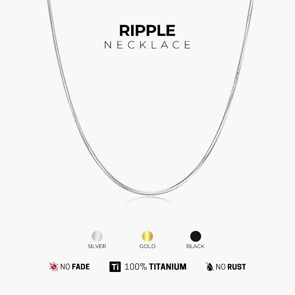 Treera Ripple Kalung Titanium Premium Pria Anti Karat Anti Luntur Silver Gold Black Buy 1 Get 1 Free Gift