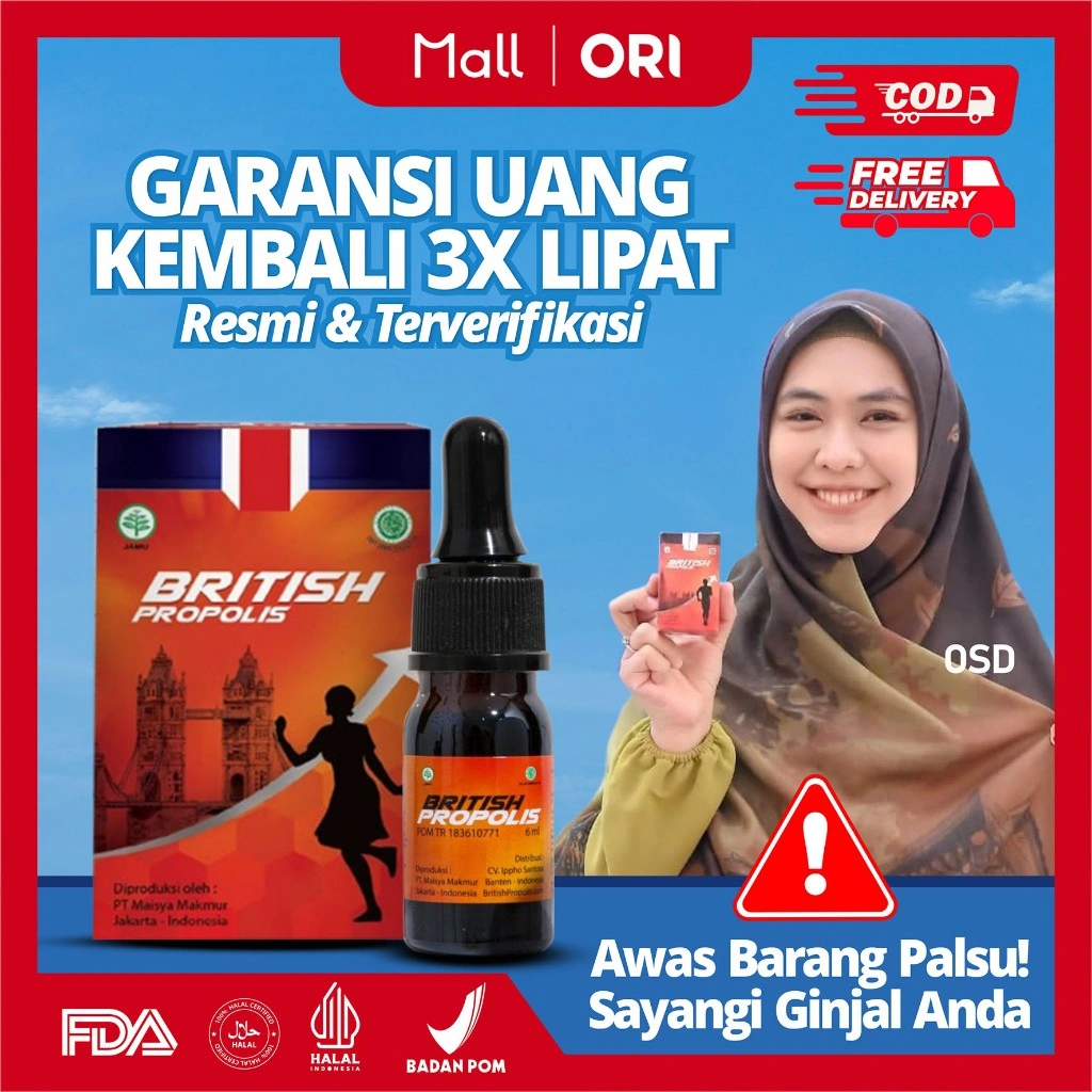 British Propolis Original Dewasa / Kids Usia 1-12th Suplemen Herbal Daya Tahan Tubuh
