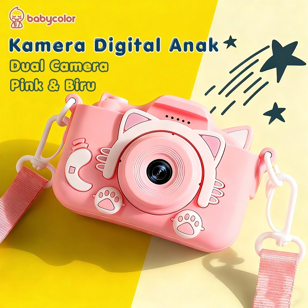 BABYCOLOR Kamera Anak Mini Digital Layar HD 3 Megapixel Digital Camera 1080P Foto Video 8GB Kamera