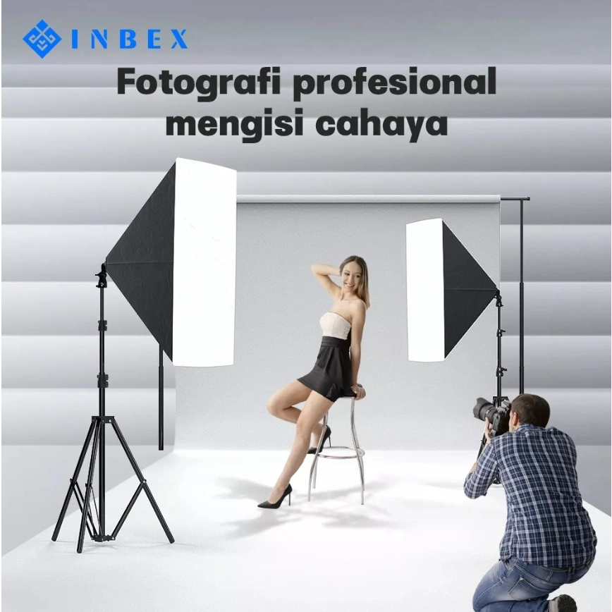 INBEX Studio Lighting155W 5500K lampu flash studio foto Potret Fotografi Kecerahan tinggi Logistik cepat