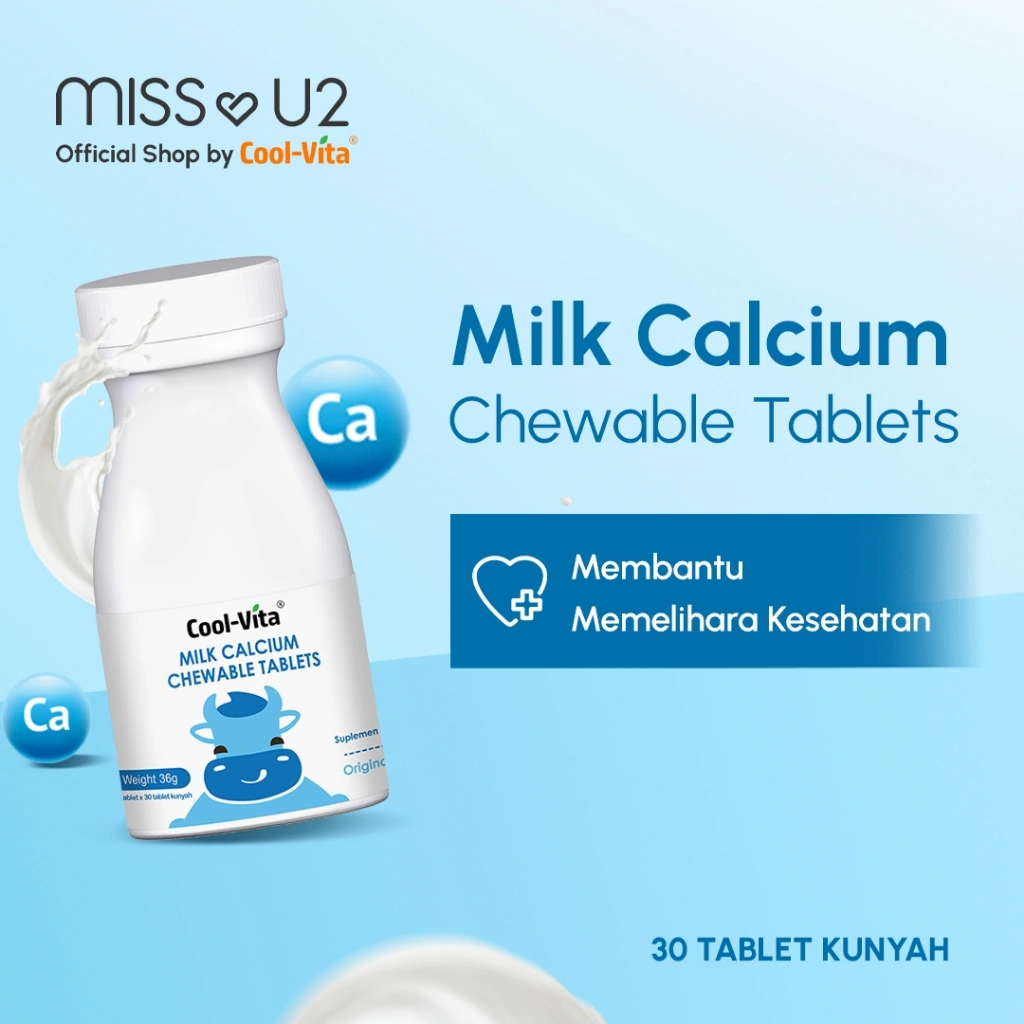 COOLVITA ORIGINAL MILK CALCIUM Chewable Original Suplemen 30 Tablets | Membantu Memelihara Kesehatan [LIVE] Miss U2