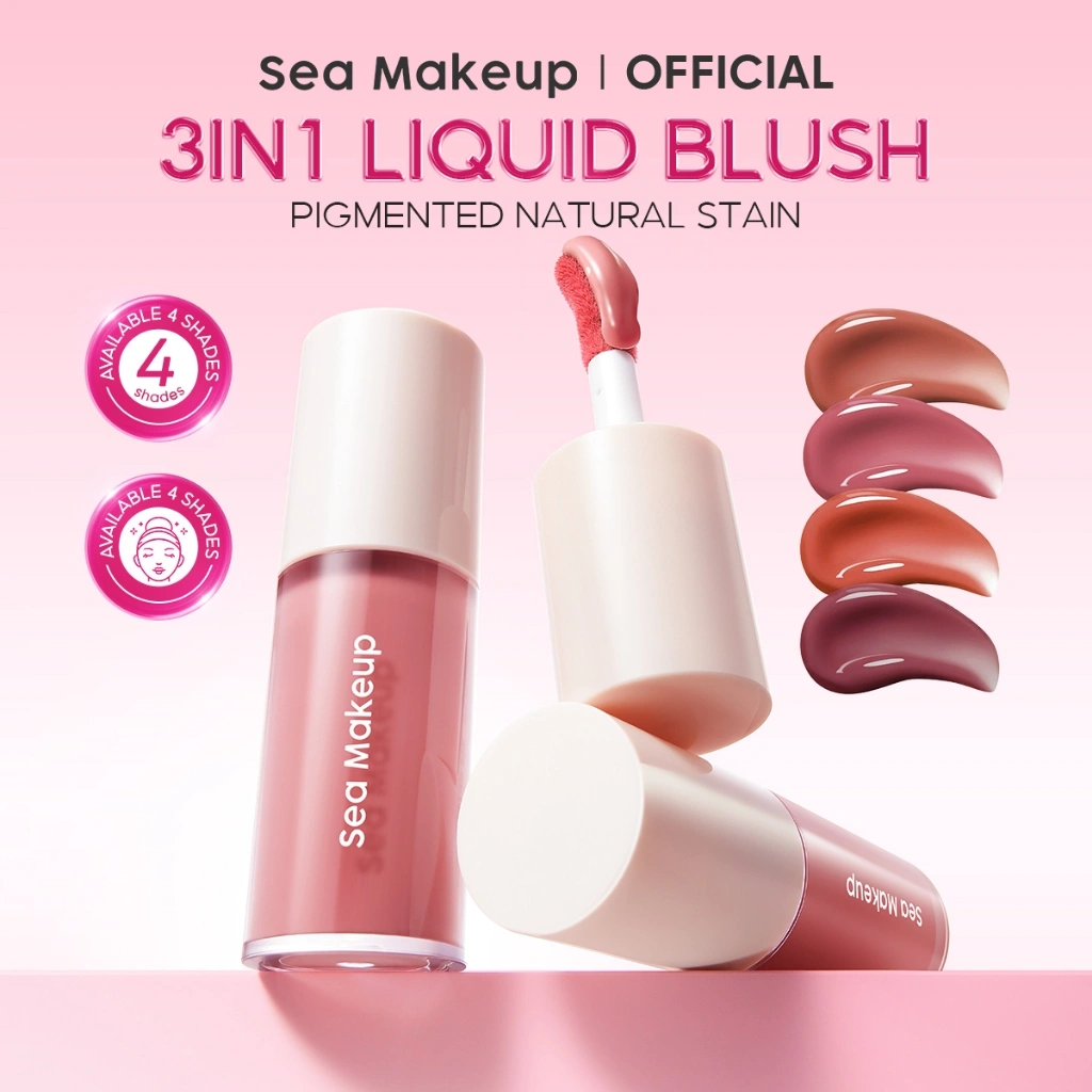 Sea Makeup Vibrant Flushed Liquid Blush On Cair – Cream Blush On Pipi Tahan Lama, Blush On Cream Warna Natural, Blash On Cair 4 Pilihan Warna