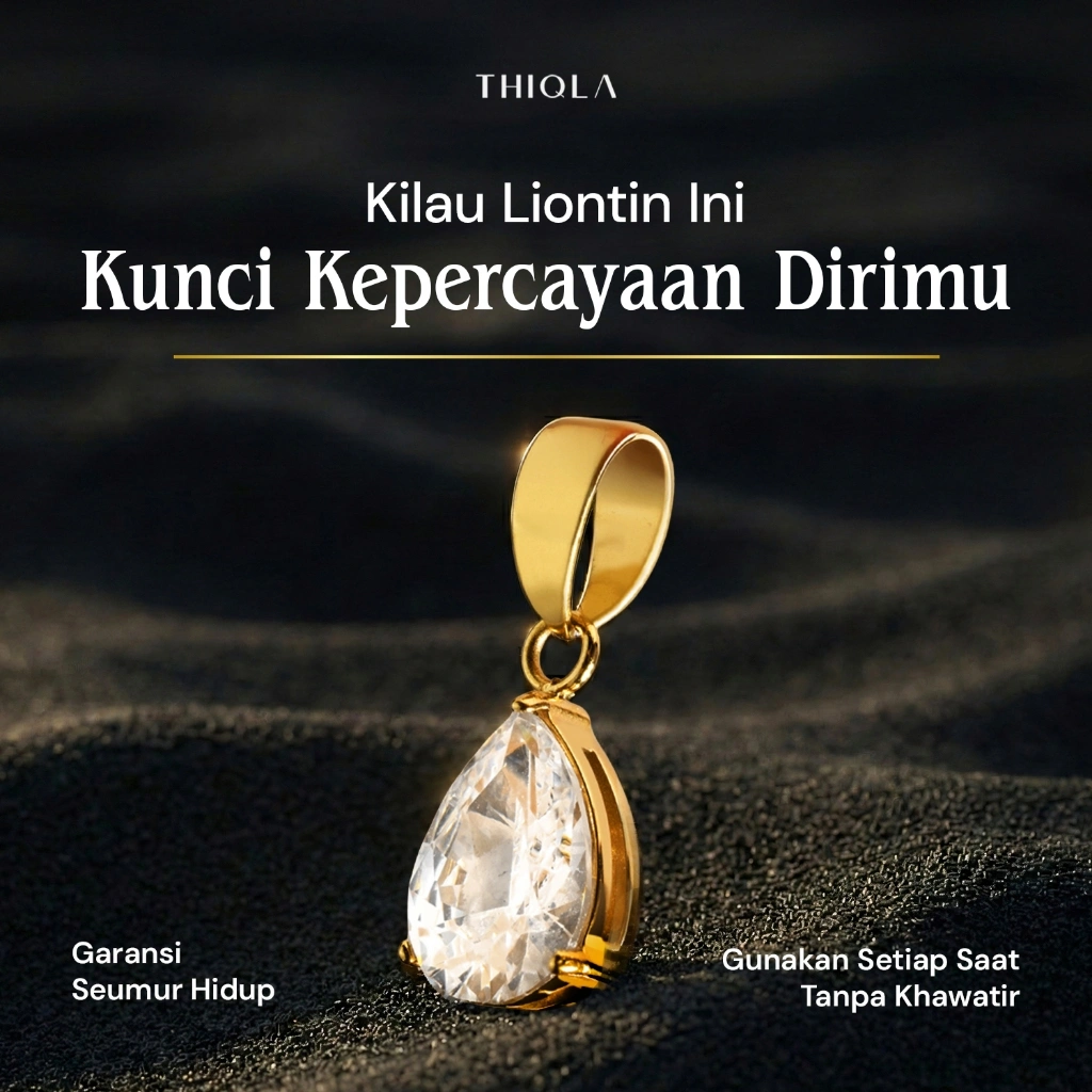 THIQLA - Liontin Kecil Simple CALISTA - Liontin Putih Mewah - Bukan Liontin Titanium Asli Khusus - Liontin Permata Bisa Untuk Anak, Dewasa, Ibu & Nenek