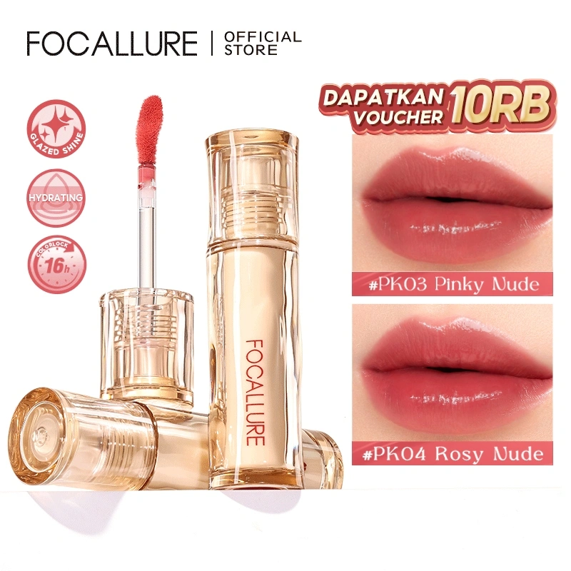 FOCALLURE Lip Tint Super Glazed Shine 16H Moisturizing Lightweight Lip Glossy