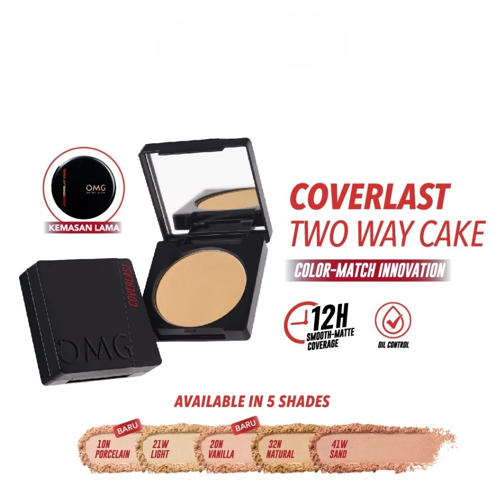 AS OMG Oh My Glam Coverlast Two Way Cake Spf 20 / PA+++ - Bedak Padat Kontrol Minyak TWC