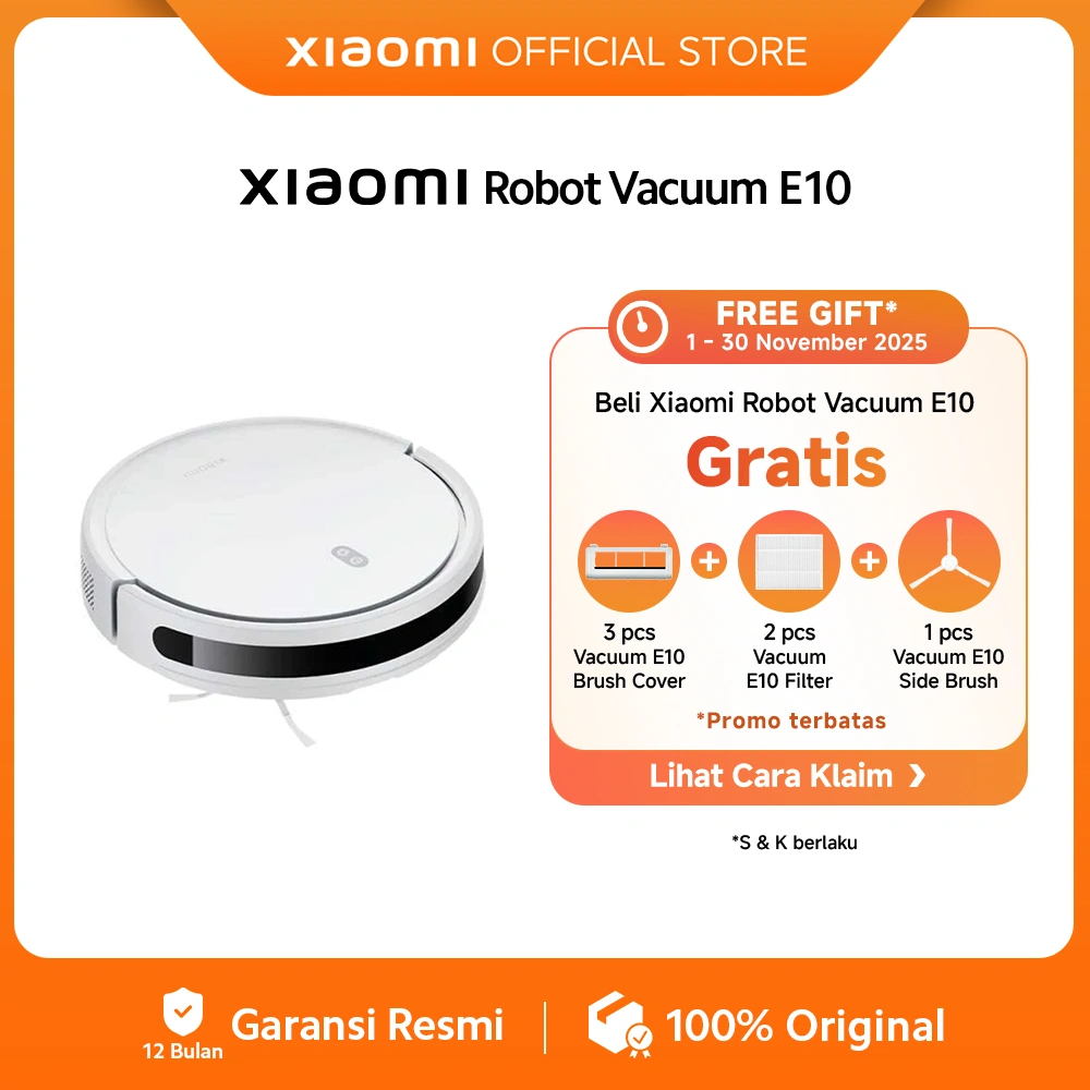 Xiaomi Robot Vacuum E10 | Navigasi Presisi & Pintar | Daya Hisap 4000Pa | Fitur Sapu dan Pel | Vacuum cleaner otomatis [ Official Store ]