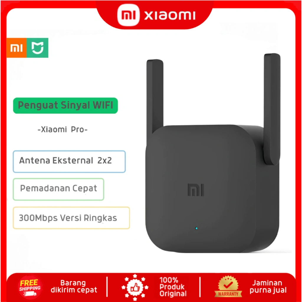 Xiaomi WiFi Range Extender Pro Antena Eksternal 2x2  Kecepatan Hingga 300Mbps Penguat Signal Wifi
