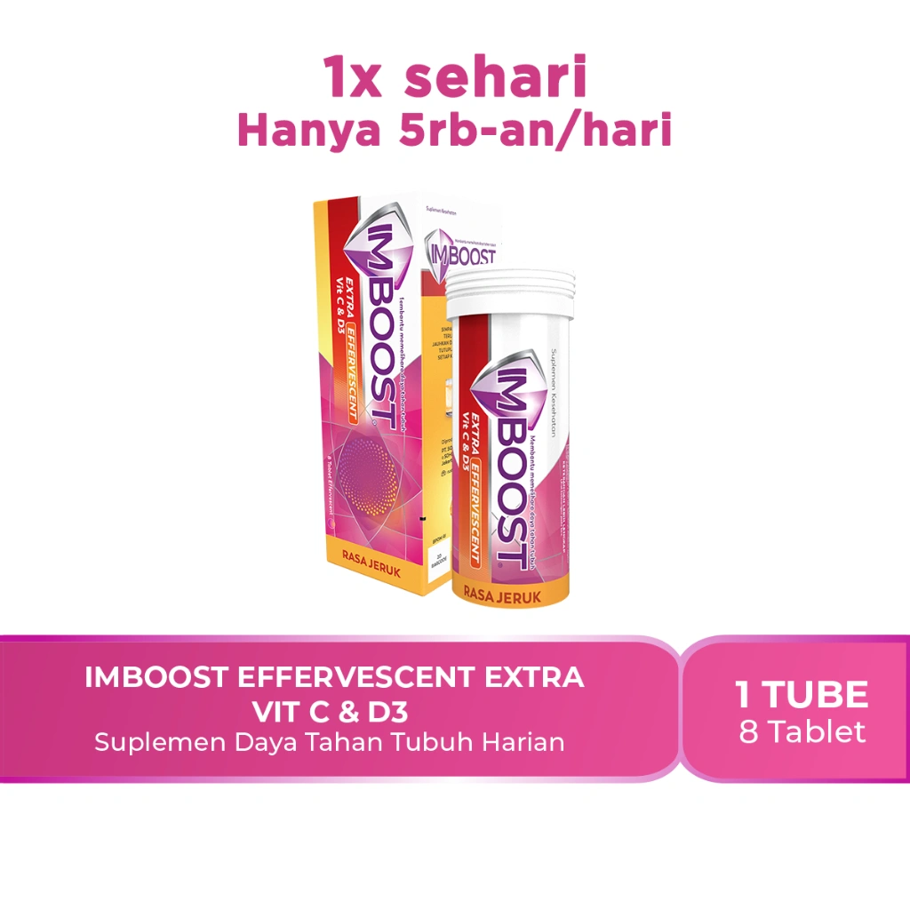 Imboost Effervescent Vitamin C Suplemen Daya Tahan Tubuh Rasa Jeruk @8 Tablet