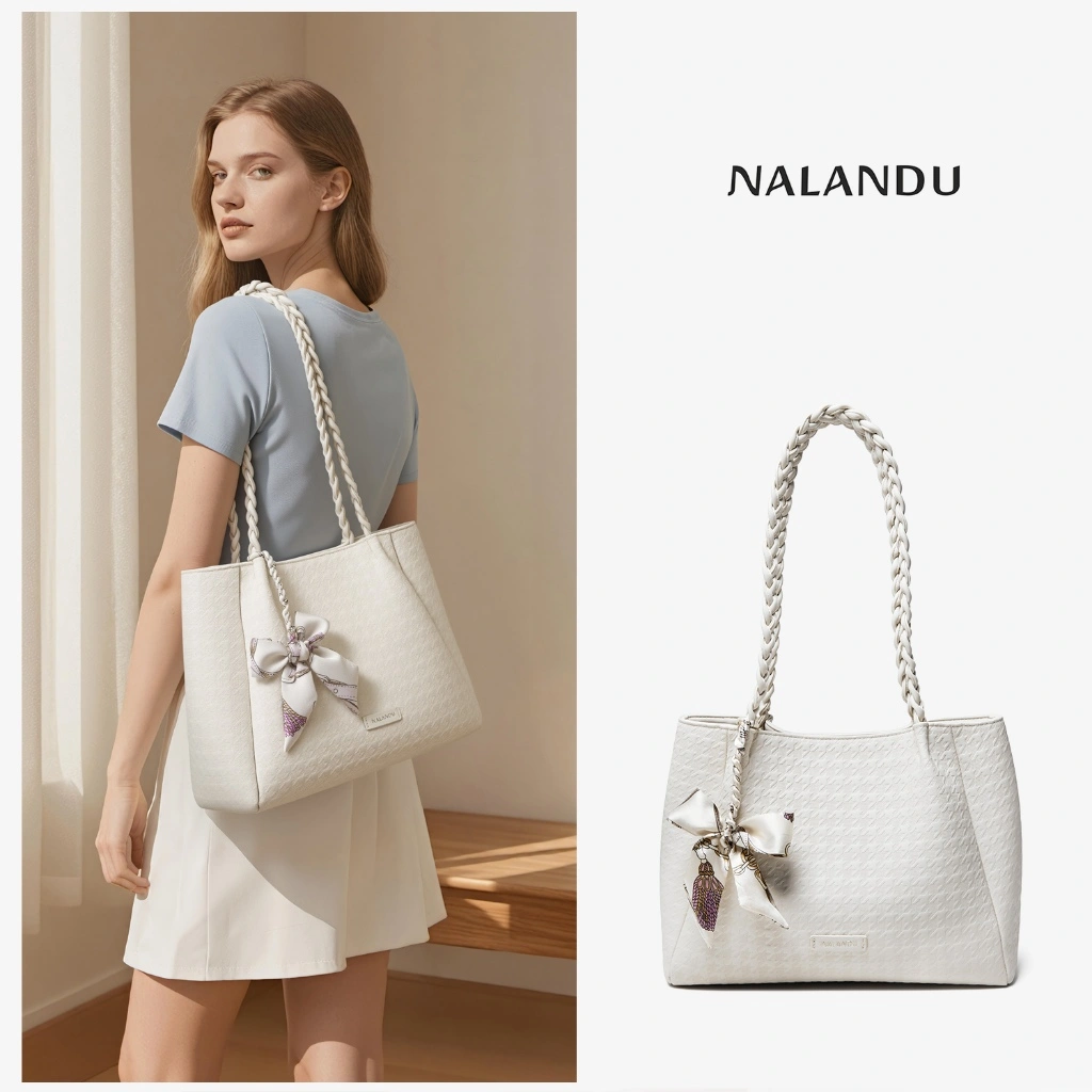 NALANDU Totebag Wanita Tas Tangan Wanita Terbaru 2025, Tas Kuliah Wanita Tote Bag, Tas Bahu Elegant Kapasitas Besar