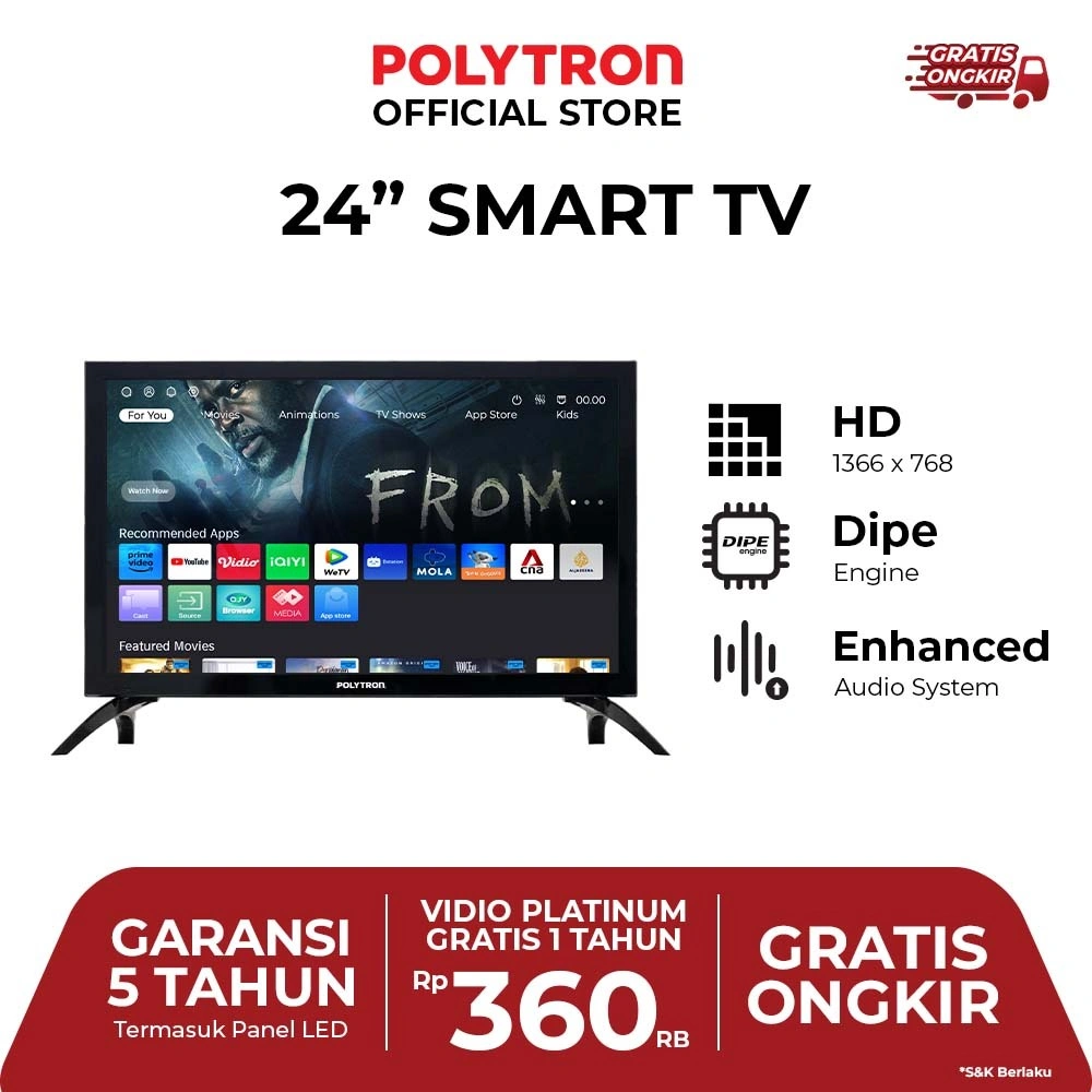 POLYTRON SMART DIGITAL TV 24" PLD 24CV1869
