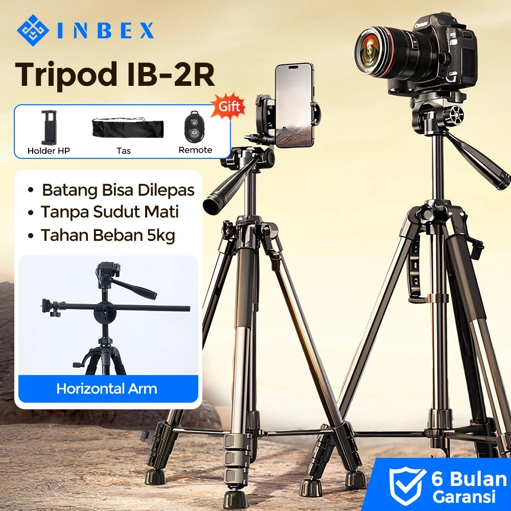 [PRO-20%OFF] INBEX IB-2R 170CM Tripod Kamera Hp Bluetooth Remote Aluminum Tripot Holder Konten Tongsis multifungsi DSLR Video Tripod