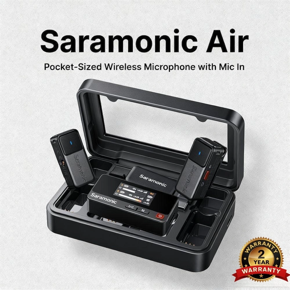 Saramonic Clip on Wireless Mic Kamera/Handphone Vlog Live Konten Noise Canceling Air PROX Q10 Q20
