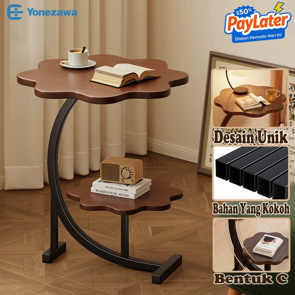 YONEZAWA Meja Sudut Sofa Meja Bunga Meja Tamu Susun Minimalis Meja Kopi Meja Bulat Meja Makan Kecil Meja Sudut Serbaguna Meja Samping Meja Ruang Tamu Meja Nakas Meja Teh Meja Santai Meja Kayu Multifungsi Minimalis Elegan Berkualitas