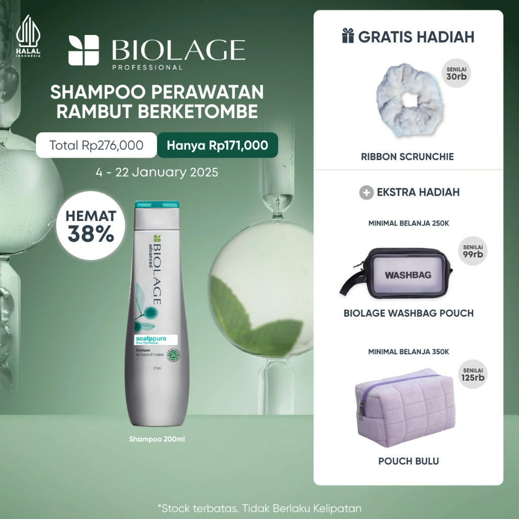 Biolage Indonesia Scalppure Anti Dandruff Shampoo 200ml - Shampoo Professional Perawatan Rambut Berketombe