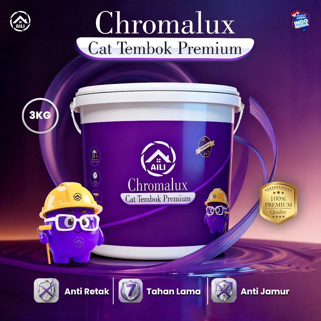 AILI Paint Cat Tembok 3KG - Interior Anti Mengapur Anti Luntur dan Tahan Lama