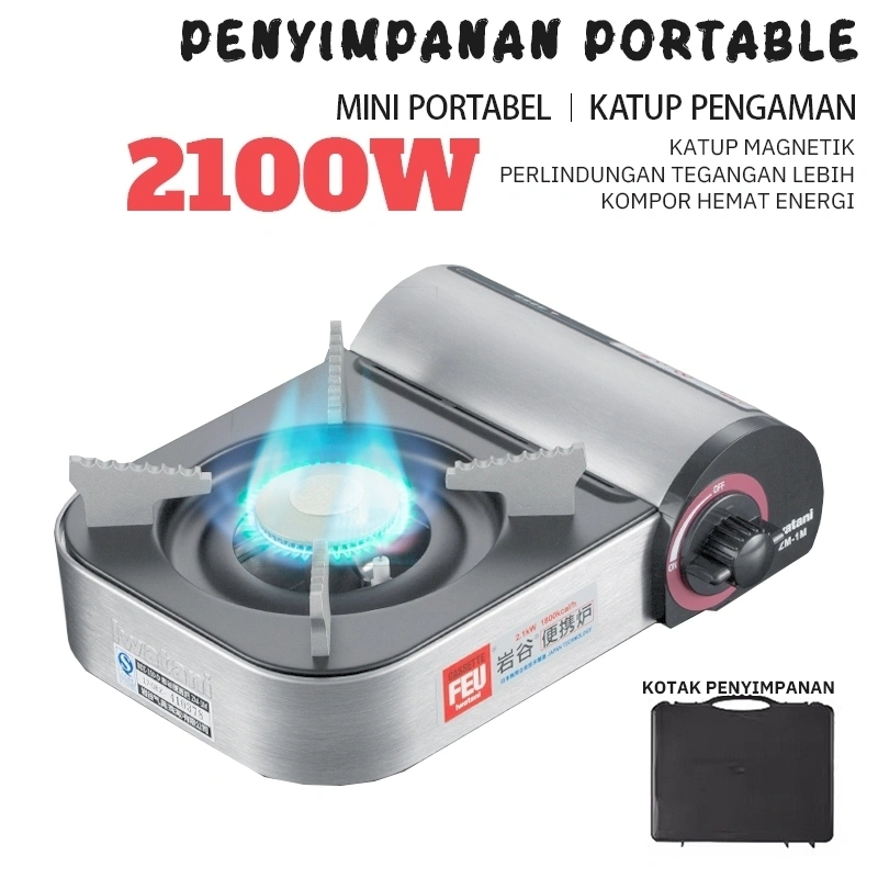 Camping Mini Portable Gas Stove 2100W Piknik Sistem nyala: Elektrik Desain ringan