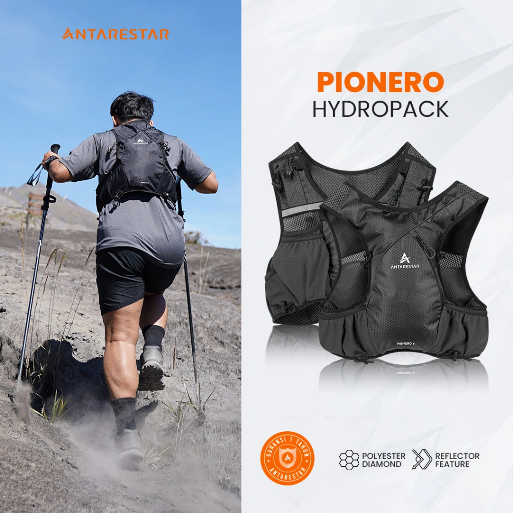 Hydropack Vest Trail Running Pionero Outdoor Hydropack Ultralight Tas Trailrun Rompi Gunung Antarestar