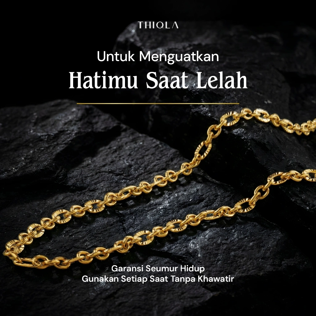 THIQLA - Kalung Pecah Kopi YUMNA - Kalung Rantai Adjustable Wanita Elegan Korea - Stainless Steel BUKAN Kalung Titanium Anti Karat Model Gepeng Pipih