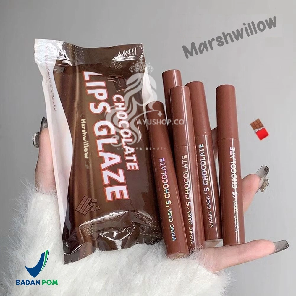 (BPOM isi 5pcs) Paket Matte Lipcream Matte Chocolate/ Lipstik Coklat Anti Air Tahan Lama / lipcream Velvet Matte / Chocolate lip Glaze.