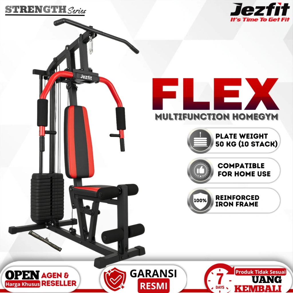 Jezfit FLEX Alat Olahraga Home gym 1sisi Alat fitness Homegym 1sisi 50KG Angkat Beban