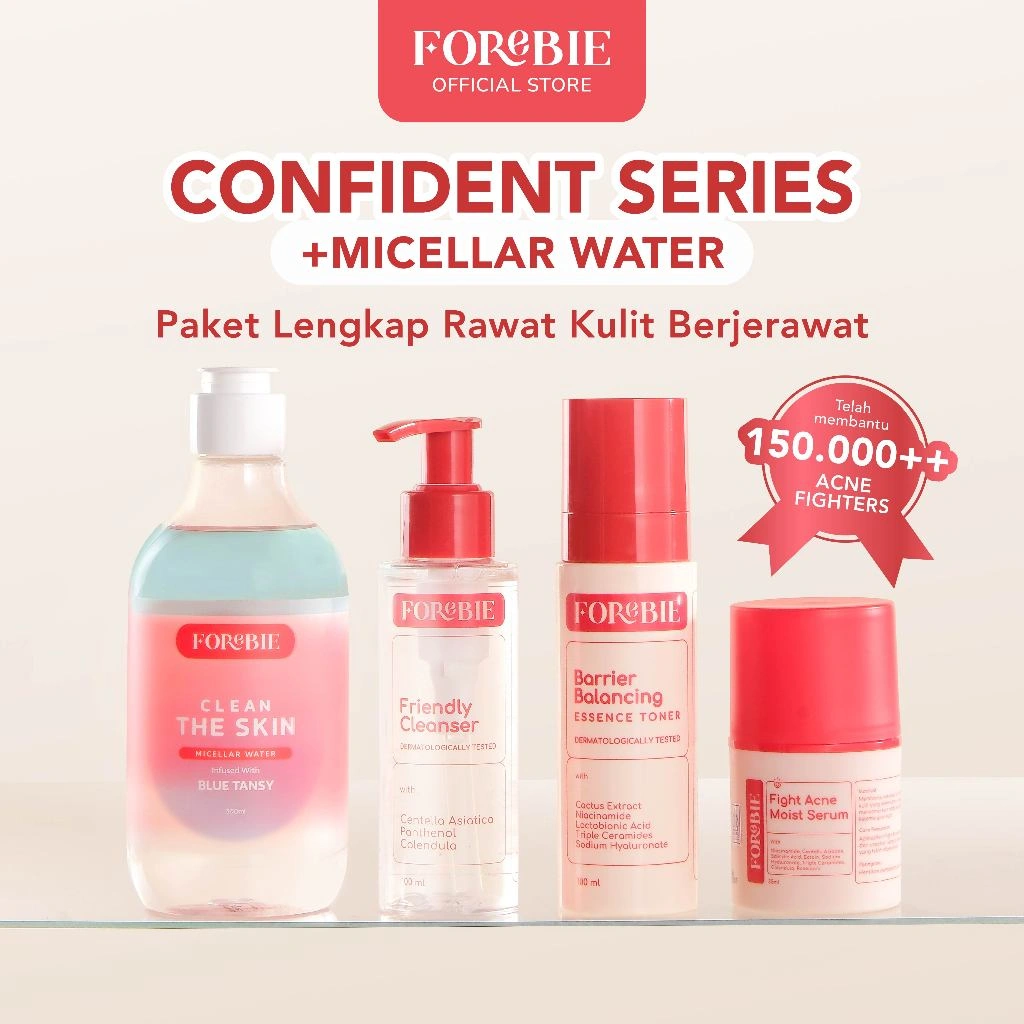 BUNDLE FOREBIE CONFIDENT SERIES DAN MICELLAR WATER - Paket Lengkap Rawat Kulit Berjerawat