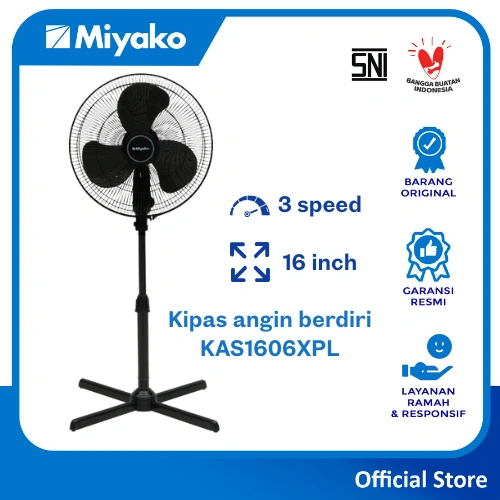 Kipas Angin Miyako KAS1606XPL stand fan 16 inc - Jaring Plastik