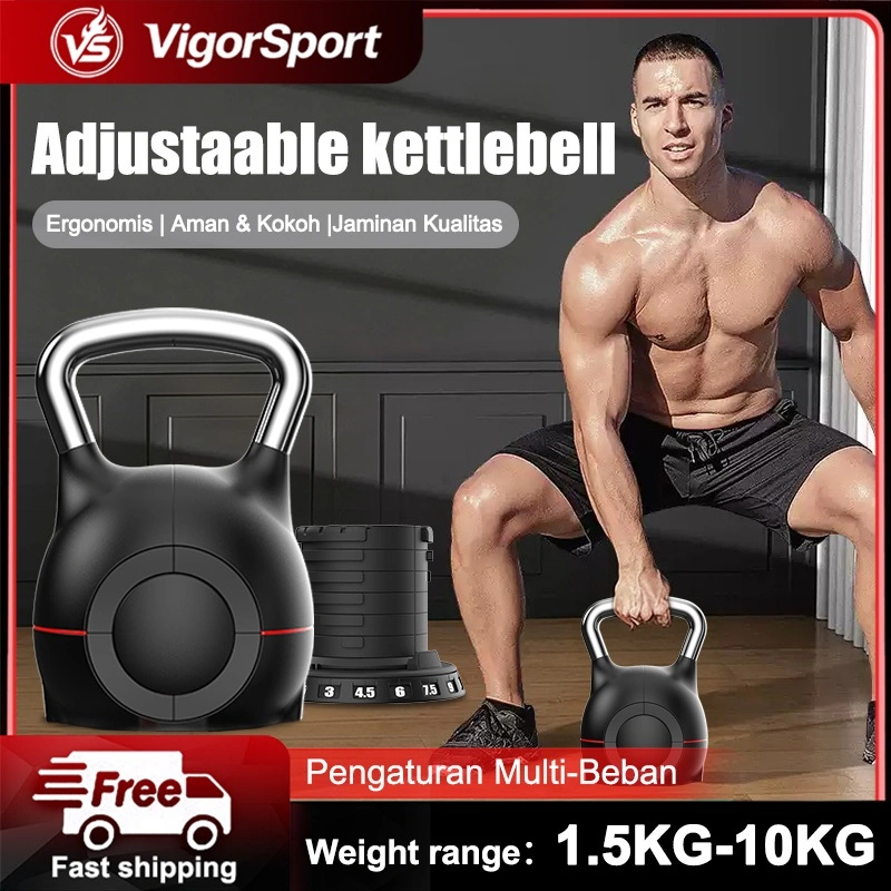 Adjustable Kettlebell Peralatan Kebugaran Rumah Latihan Beban Otot Adjustable Kettle Bell